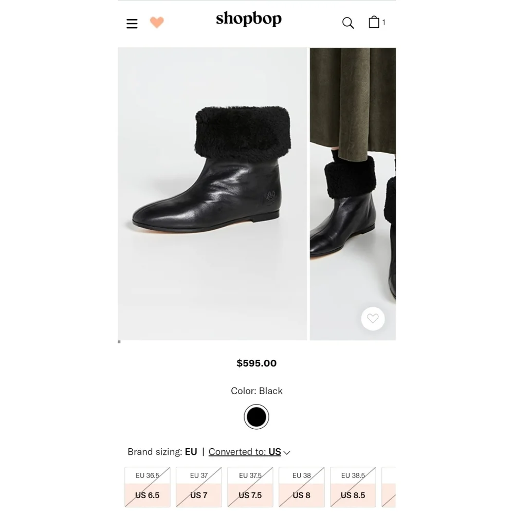 Mansur Gavriel | Cosy Boots in Black Lambskin Sheep Shearling Size 8 - Picture 14 of 14